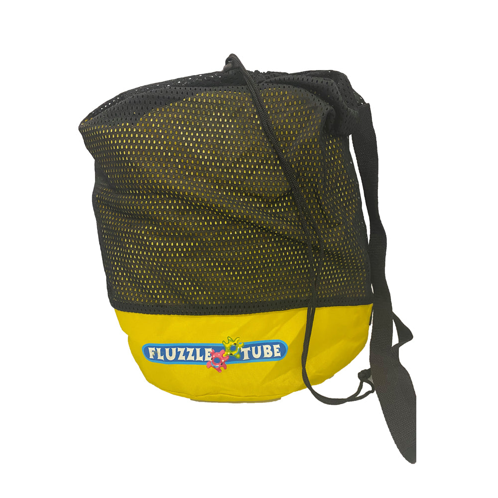 Fluzzle Yellow Mesh Breathable Carry Bag.  Store your tube so you can get on and off the river, lake or pool faster.  